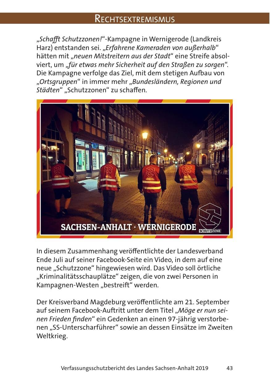 Seite 45 des Verfassungsschutzbericht 2019 Sachsen-Anhalt