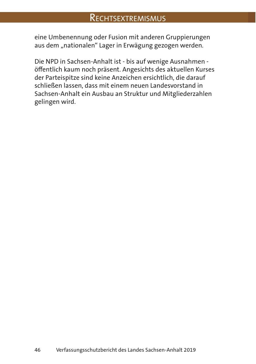 Seite 48 des Verfassungsschutzbericht 2019 Sachsen-Anhalt