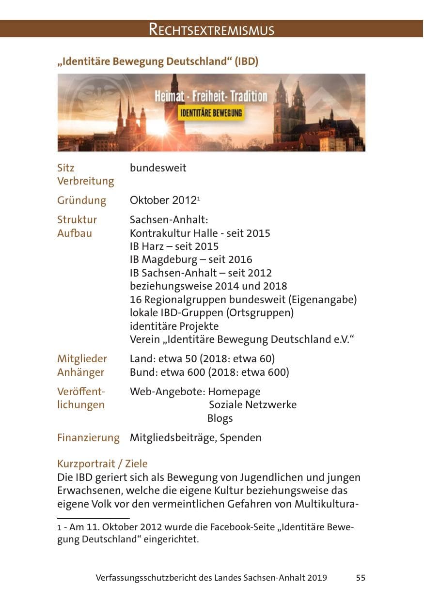 Seite 57 des Verfassungsschutzbericht 2019 Sachsen-Anhalt