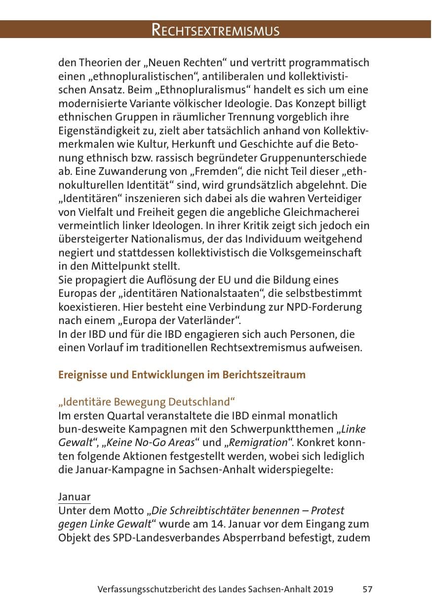 Seite 59 des Verfassungsschutzbericht 2019 Sachsen-Anhalt