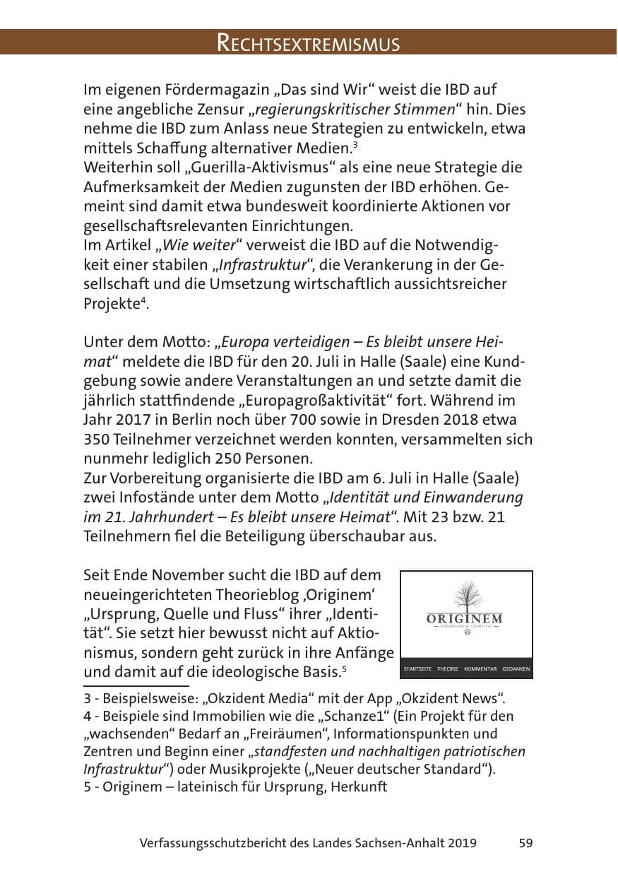 Seite 61 des Verfassungsschutzbericht 2019 Sachsen-Anhalt
