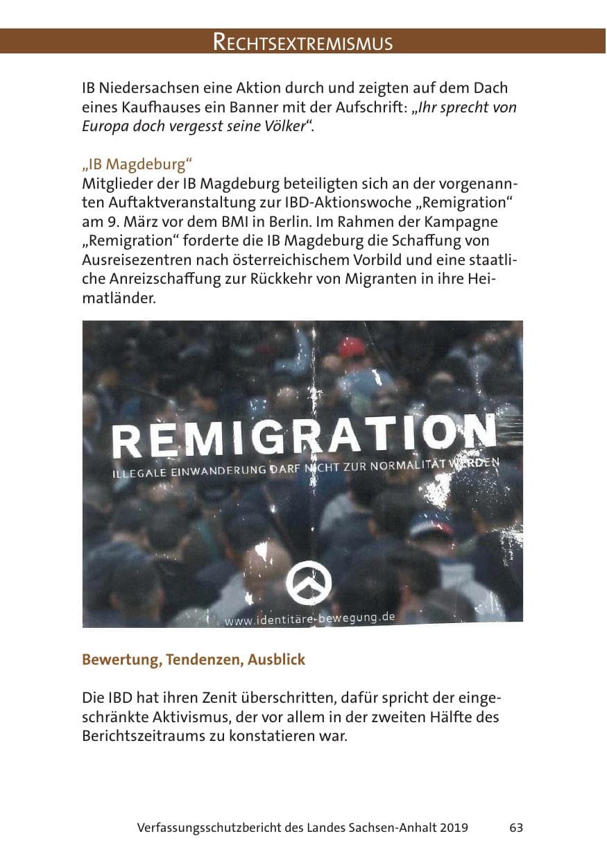 Seite 65 des Verfassungsschutzbericht 2019 Sachsen-Anhalt