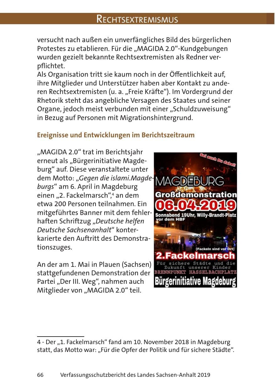 Seite 68 des Verfassungsschutzbericht 2019 Sachsen-Anhalt