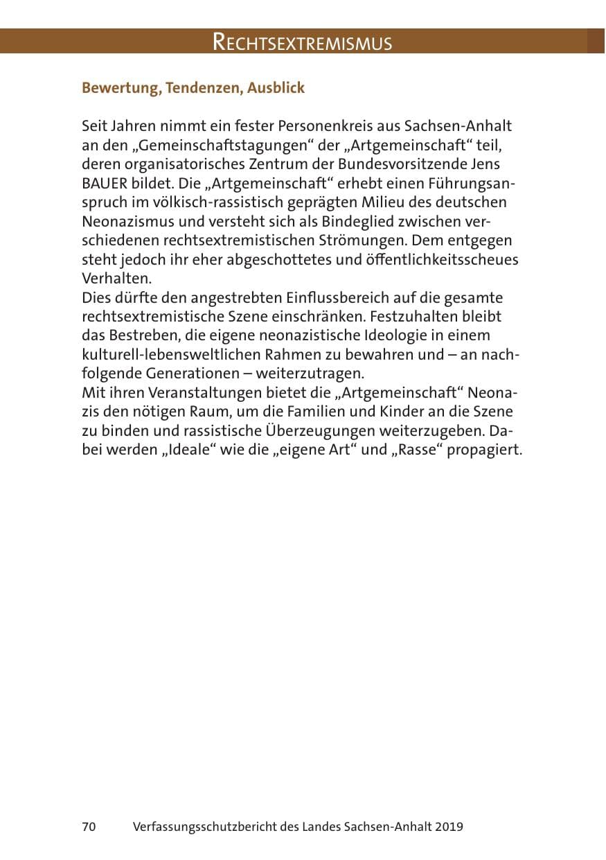 Seite 72 des Verfassungsschutzbericht 2019 Sachsen-Anhalt