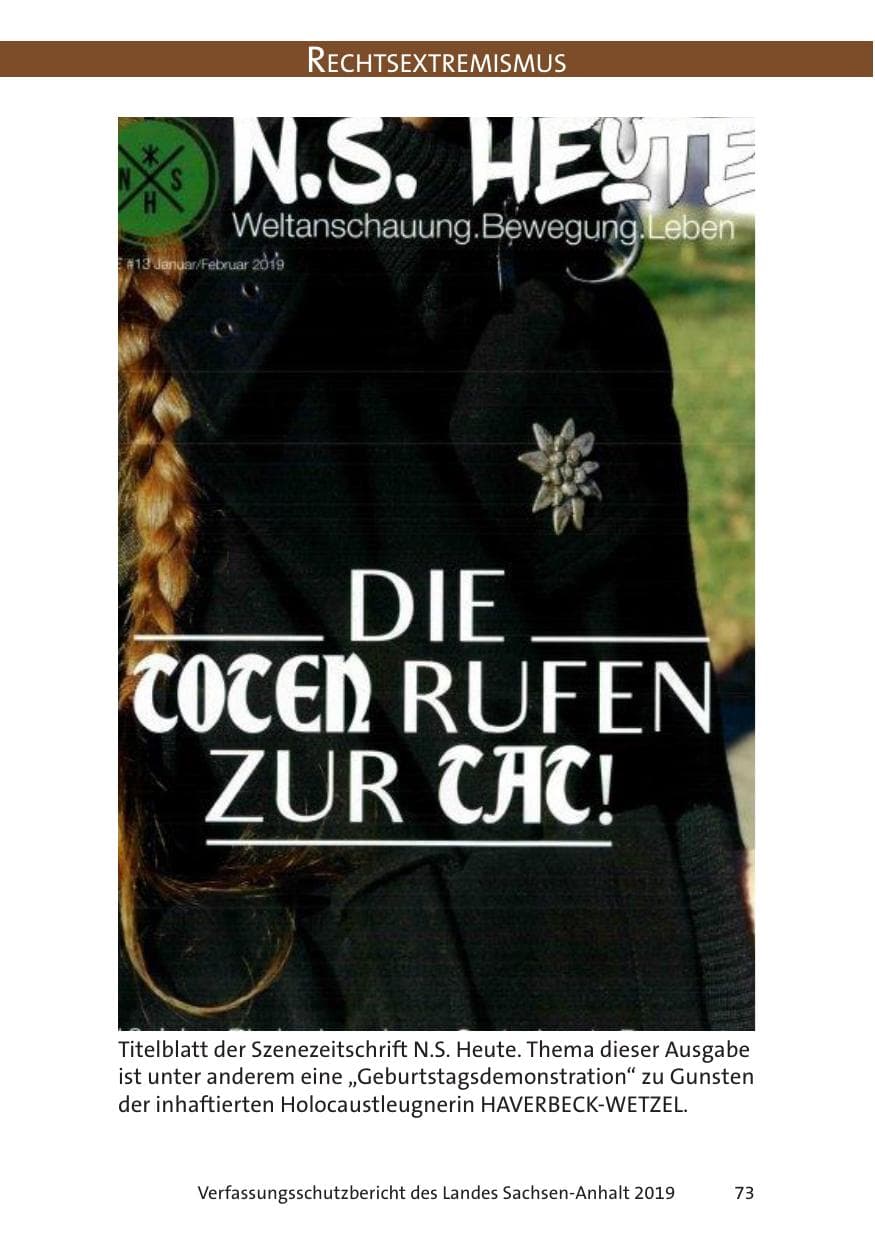Seite 75 des Verfassungsschutzbericht 2019 Sachsen-Anhalt