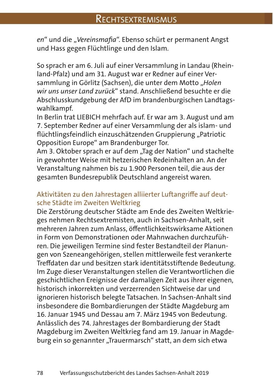 Seite 80 des Verfassungsschutzbericht 2019 Sachsen-Anhalt