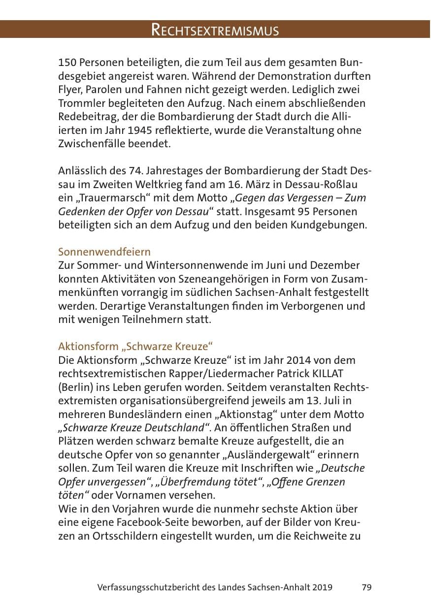 Seite 81 des Verfassungsschutzbericht 2019 Sachsen-Anhalt