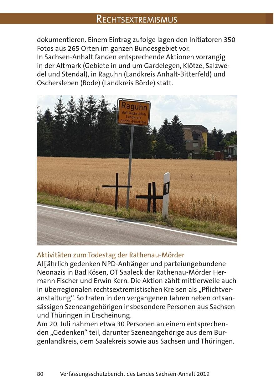 Seite 82 des Verfassungsschutzbericht 2019 Sachsen-Anhalt
