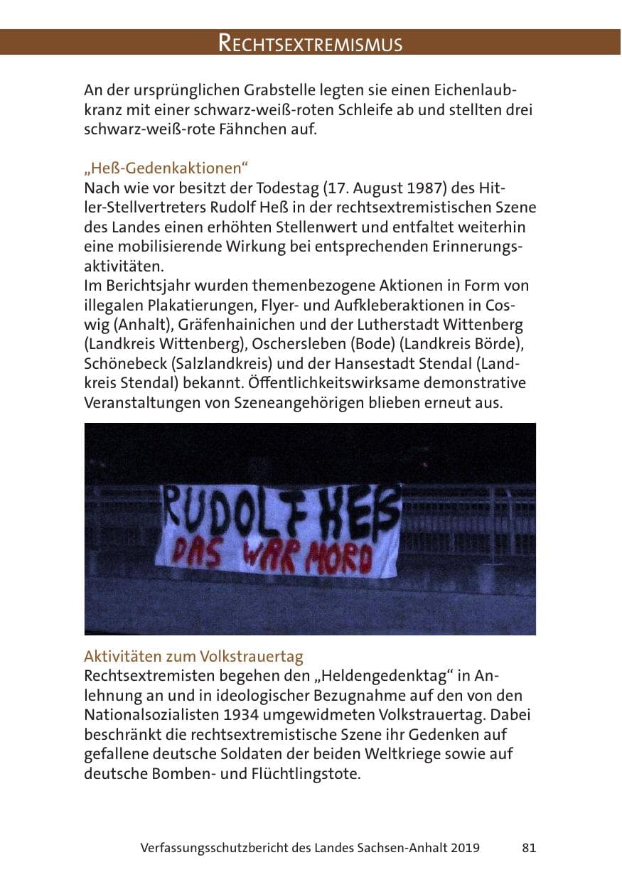 Seite 83 des Verfassungsschutzbericht 2019 Sachsen-Anhalt
