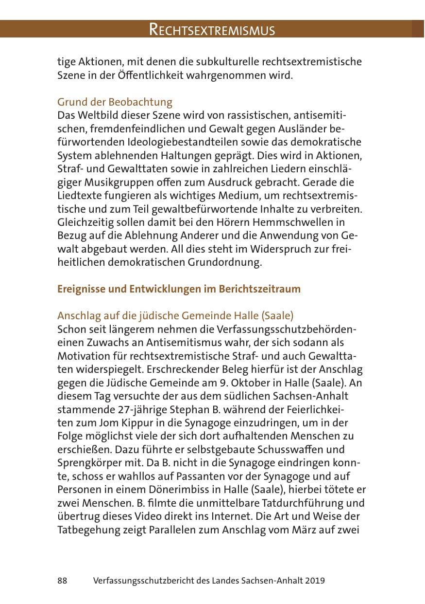 Seite 90 des Verfassungsschutzbericht 2019 Sachsen-Anhalt