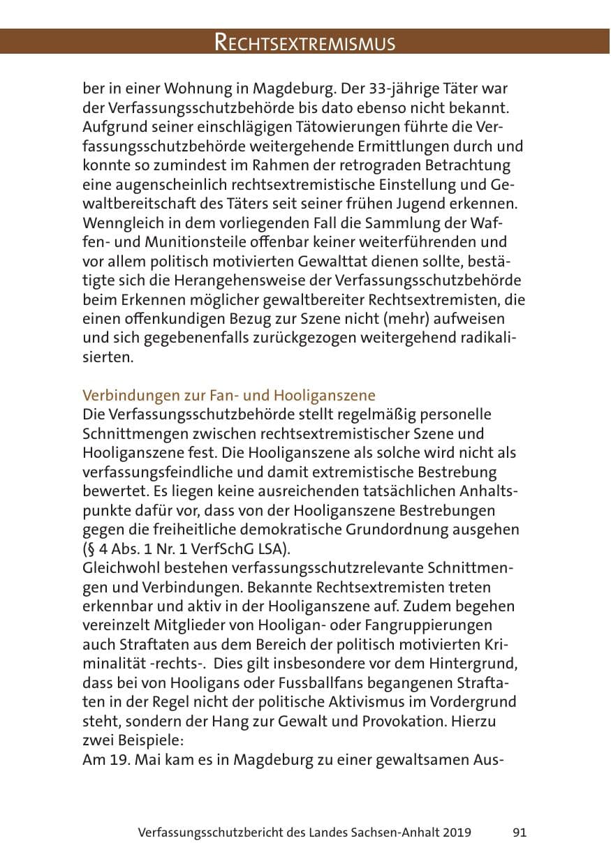 Seite 93 des Verfassungsschutzbericht 2019 Sachsen-Anhalt