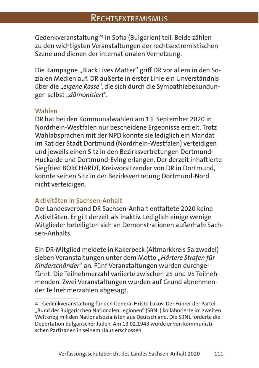 Seite 113 des Verfassungsschutzbericht 2020 Sachsen-Anhalt