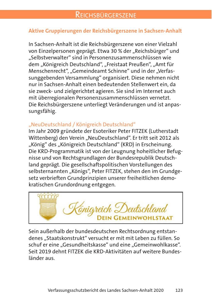 Seite 125 des Verfassungsschutzbericht 2020 Sachsen-Anhalt