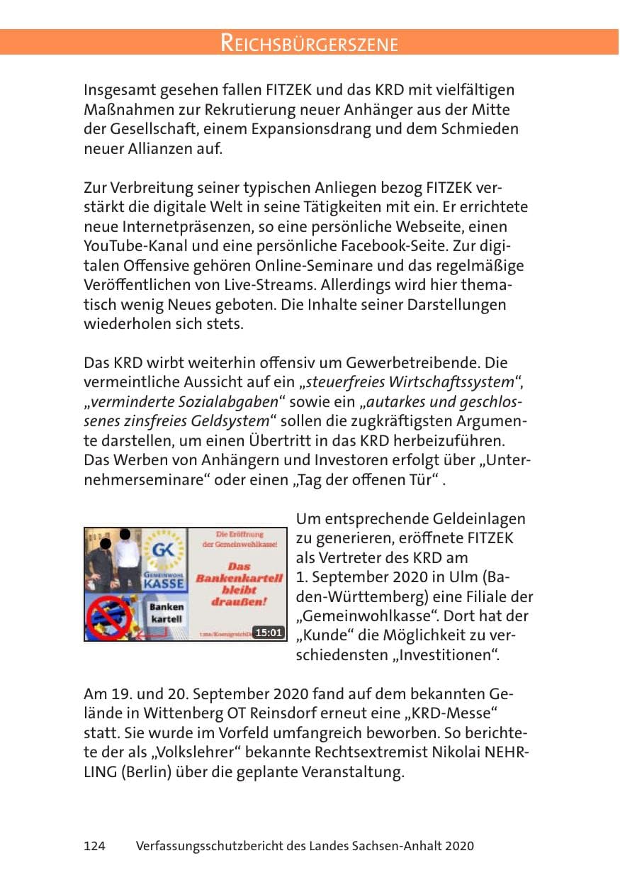 Seite 126 des Verfassungsschutzbericht 2020 Sachsen-Anhalt