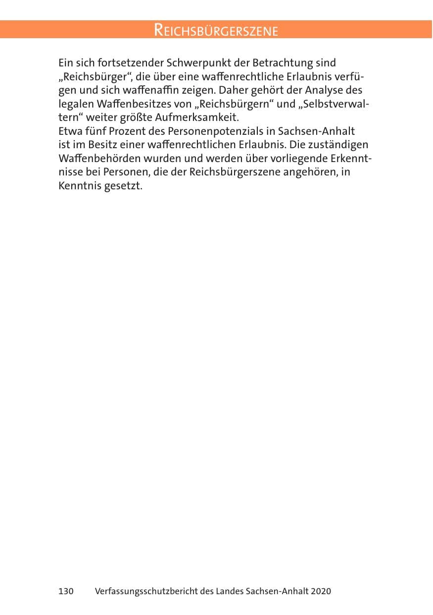 Seite 132 des Verfassungsschutzbericht 2020 Sachsen-Anhalt