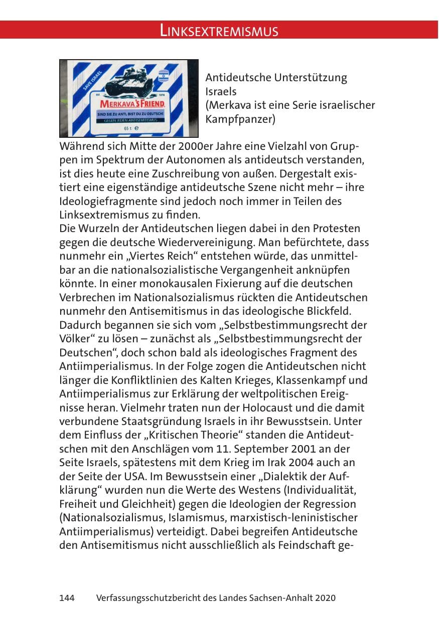 Seite 146 des Verfassungsschutzbericht 2020 Sachsen-Anhalt