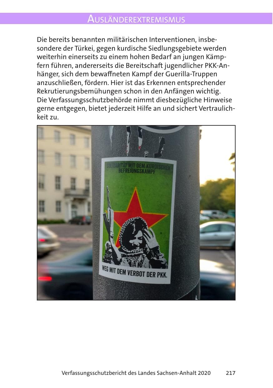 Seite 219 des Verfassungsschutzbericht 2020 Sachsen-Anhalt