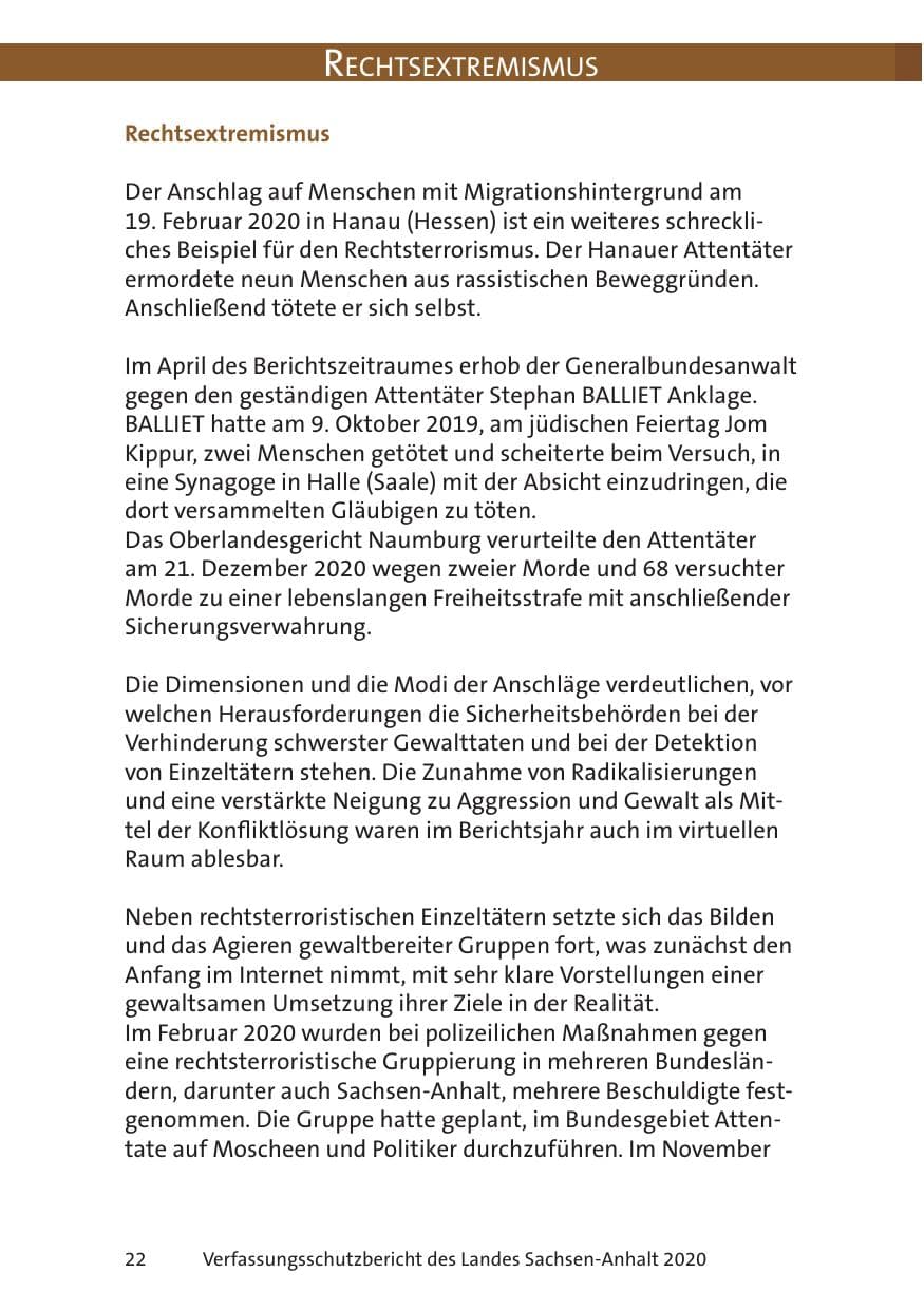 Seite 24 des Verfassungsschutzbericht 2020 Sachsen-Anhalt
