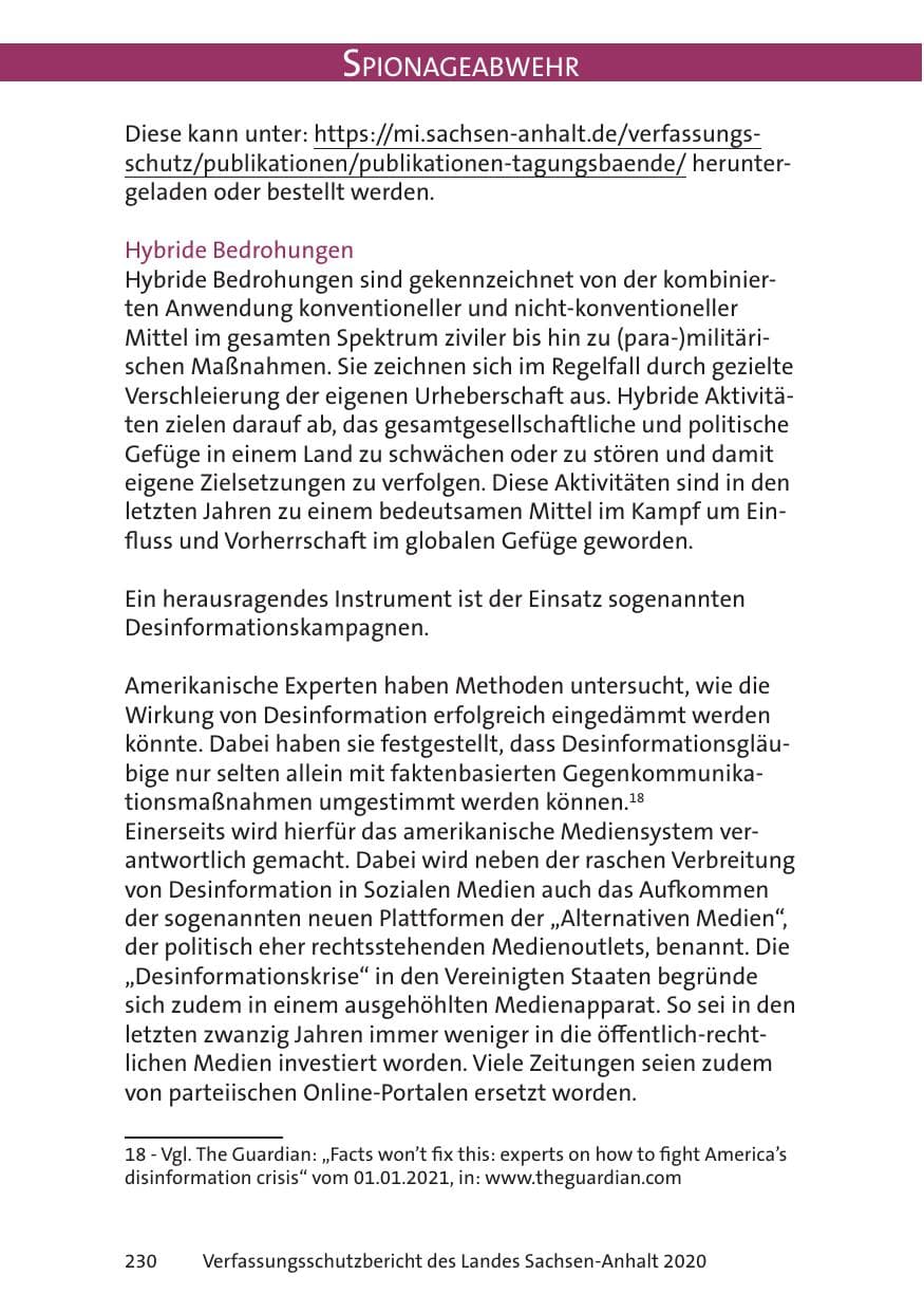Seite 232 des Verfassungsschutzbericht 2020 Sachsen-Anhalt