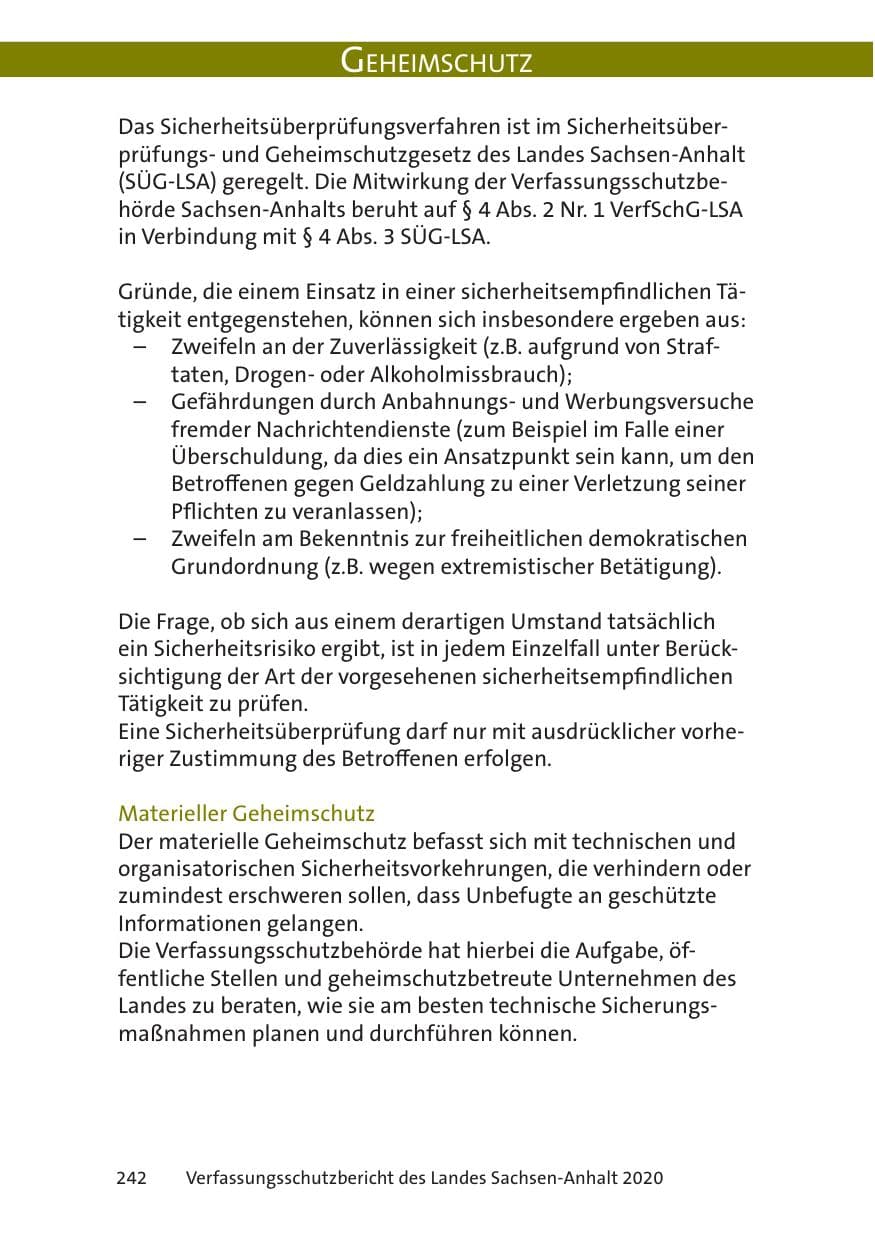 Seite 244 des Verfassungsschutzbericht 2020 Sachsen-Anhalt