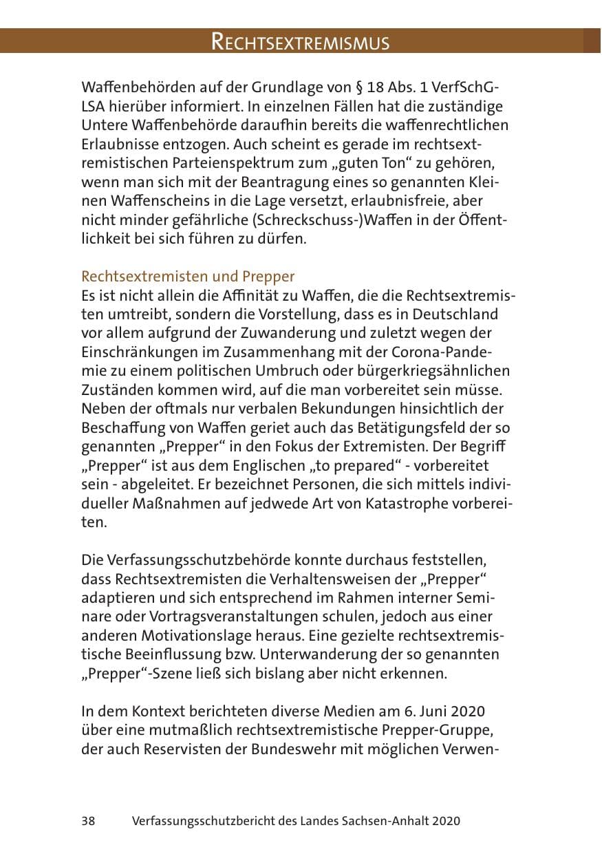 Seite 40 des Verfassungsschutzbericht 2020 Sachsen-Anhalt