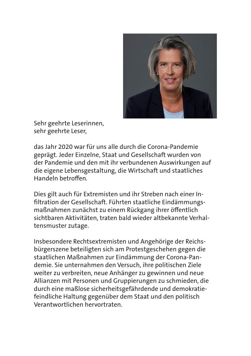 Seite 5 des Verfassungsschutzbericht 2020 Sachsen-Anhalt