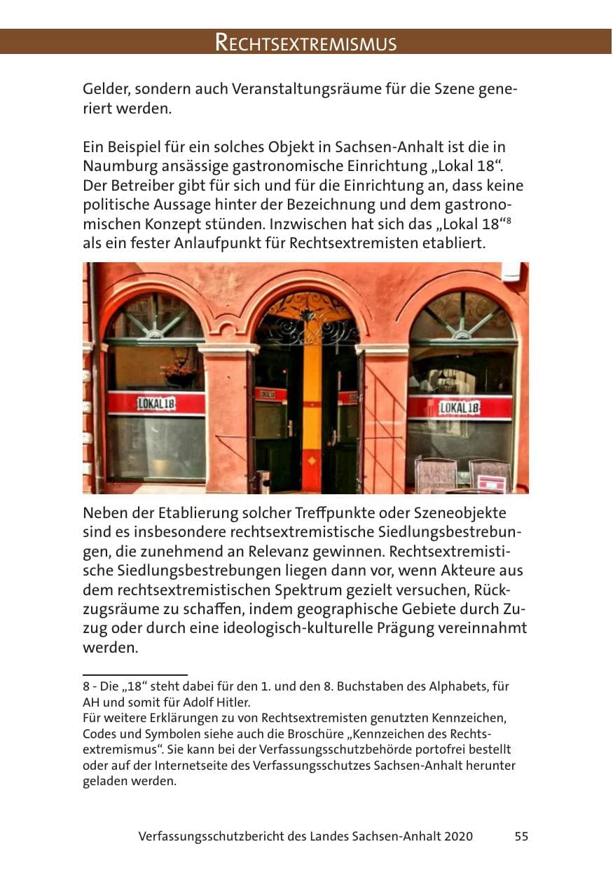 Seite 57 des Verfassungsschutzbericht 2020 Sachsen-Anhalt