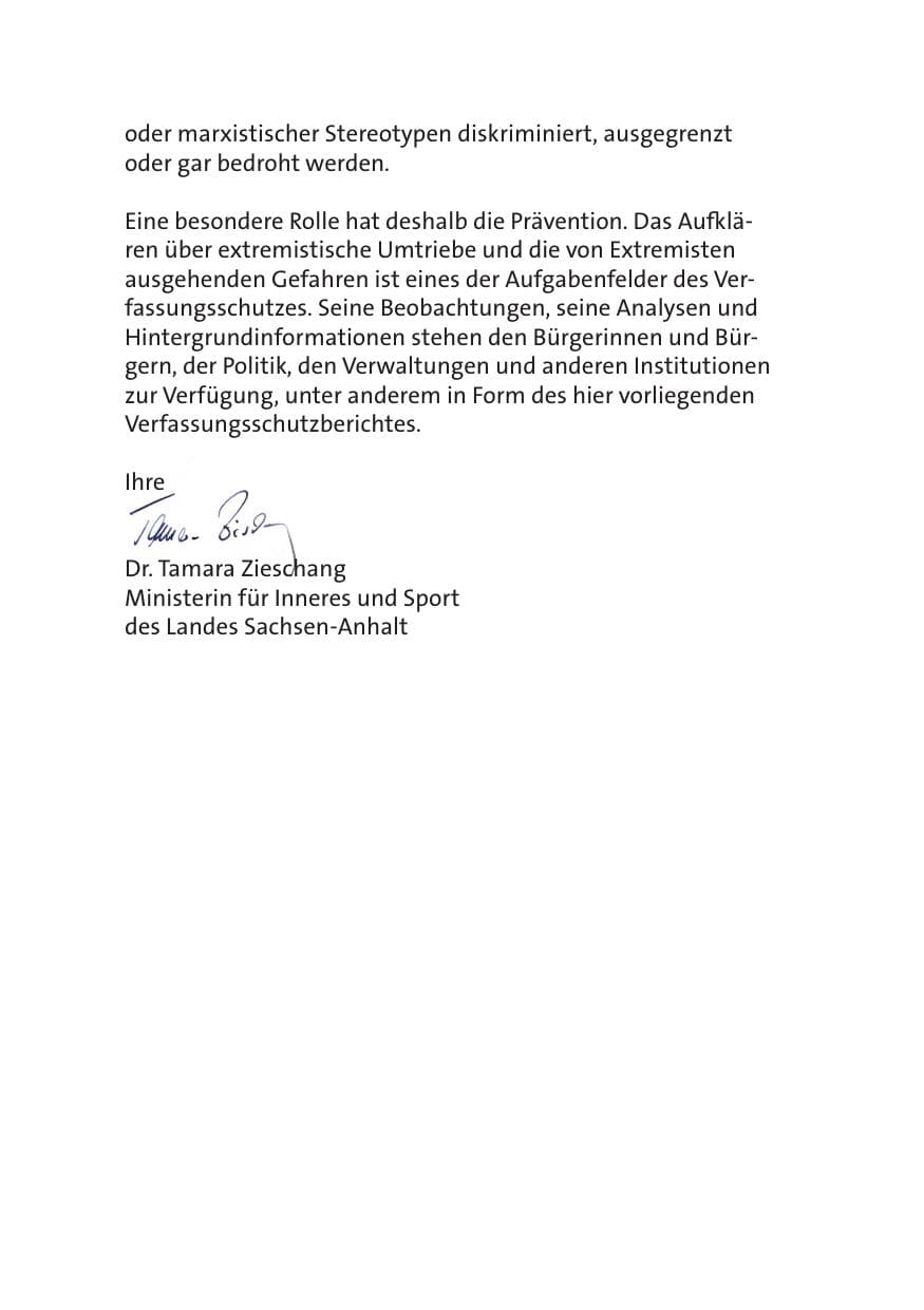 Seite 7 des Verfassungsschutzbericht 2020 Sachsen-Anhalt