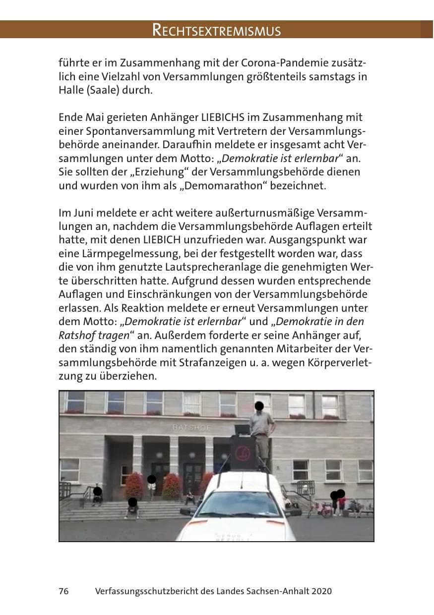Seite 78 des Verfassungsschutzbericht 2020 Sachsen-Anhalt