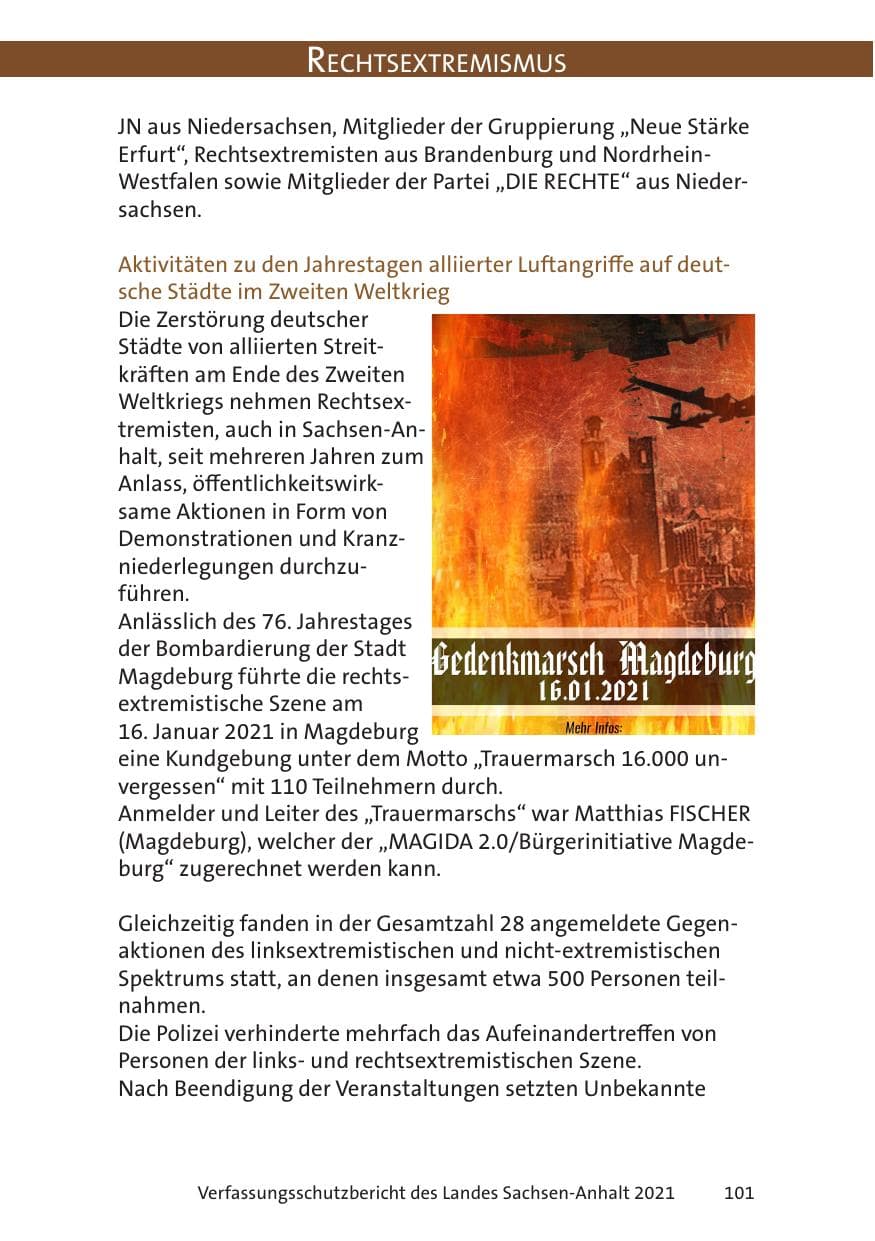 Seite 103 des Verfassungsschutzbericht 2021 Sachsen-Anhalt