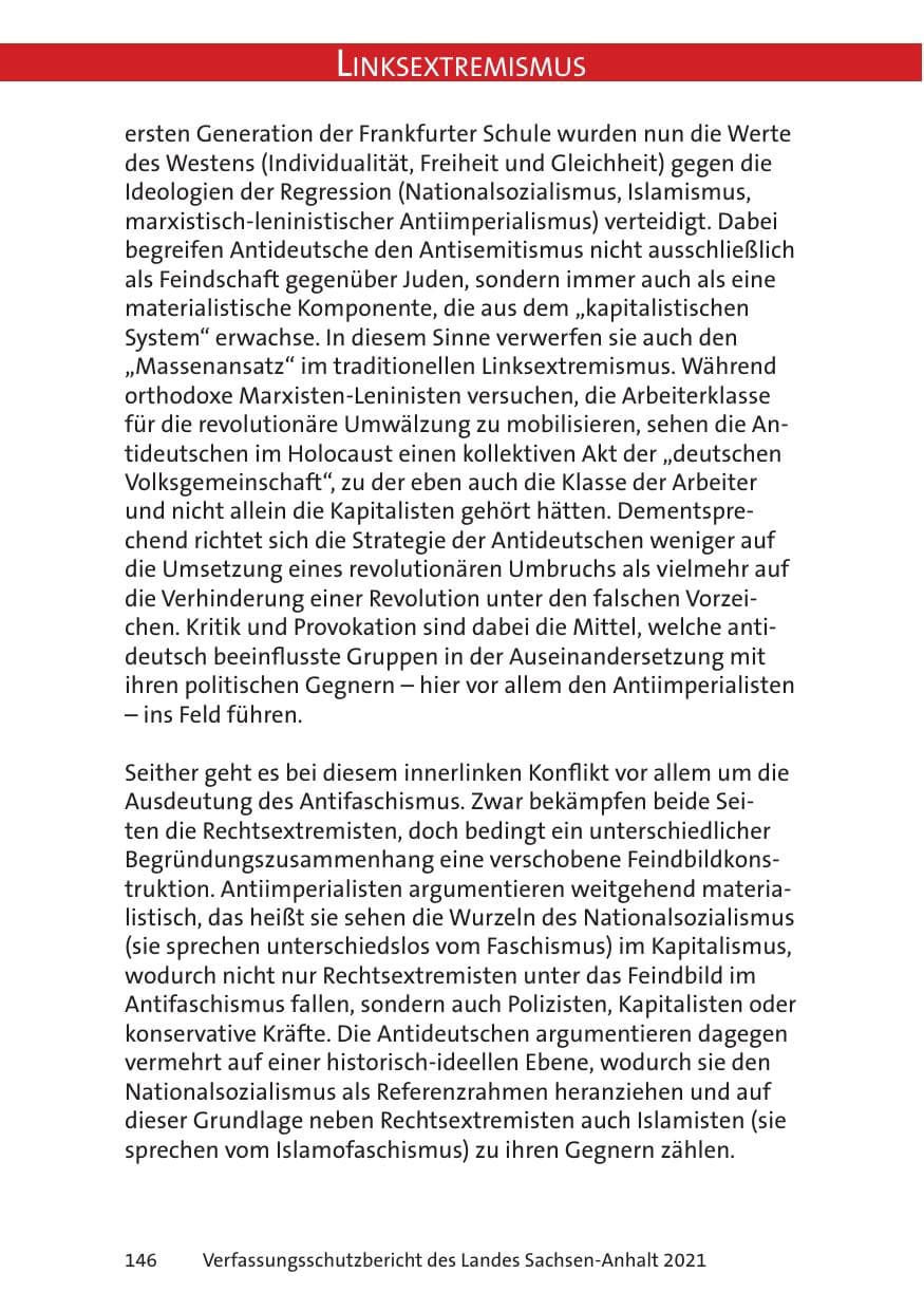 Seite 148 des Verfassungsschutzbericht 2021 Sachsen-Anhalt