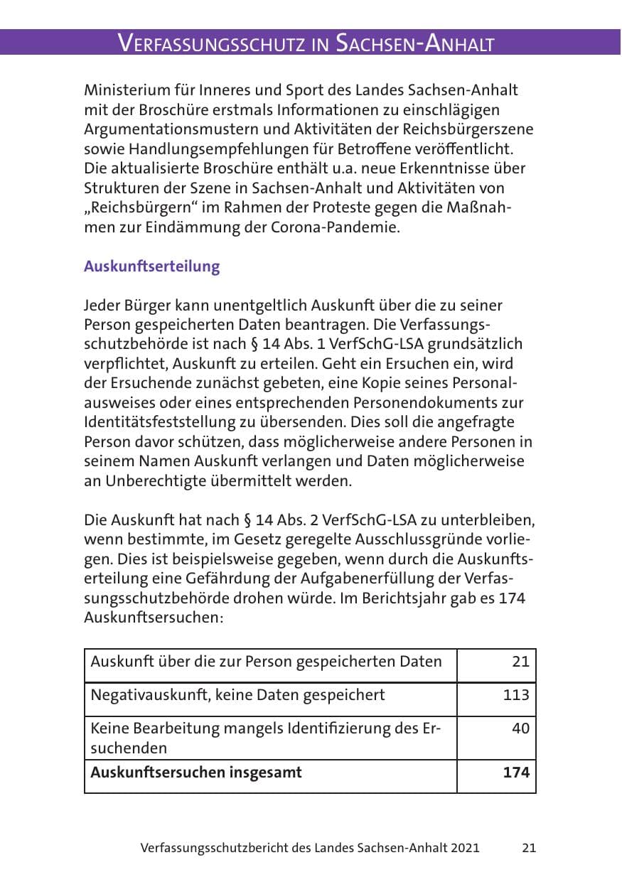 Seite 23 des Verfassungsschutzbericht 2021 Sachsen-Anhalt