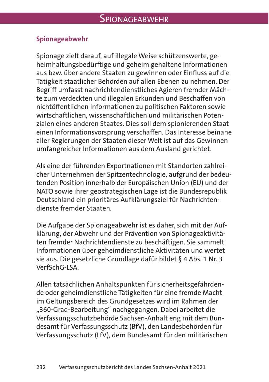 Seite 234 des Verfassungsschutzbericht 2021 Sachsen-Anhalt