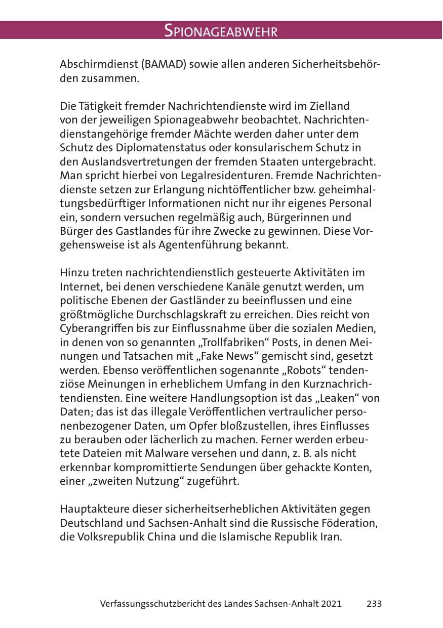 Seite 235 des Verfassungsschutzbericht 2021 Sachsen-Anhalt