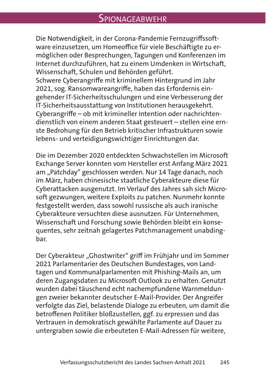Seite 247 des Verfassungsschutzbericht 2021 Sachsen-Anhalt