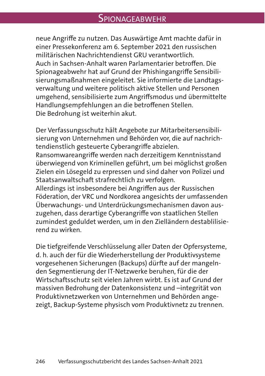 Seite 248 des Verfassungsschutzbericht 2021 Sachsen-Anhalt