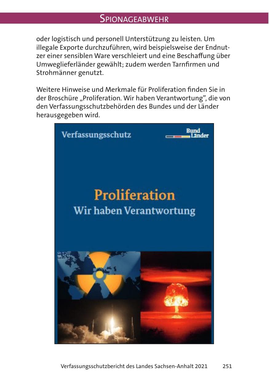 Seite 253 des Verfassungsschutzbericht 2021 Sachsen-Anhalt