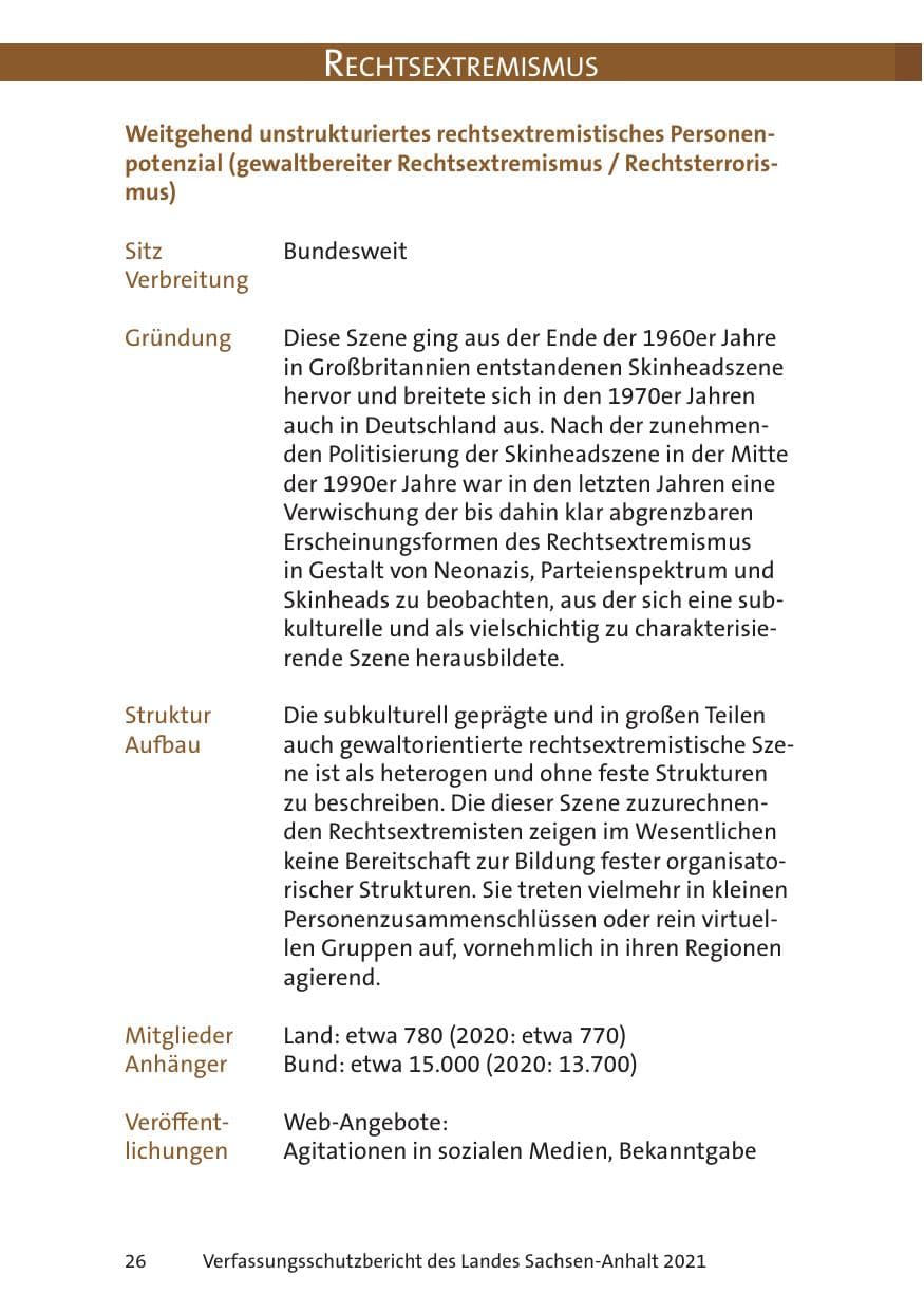 Seite 28 des Verfassungsschutzbericht 2021 Sachsen-Anhalt