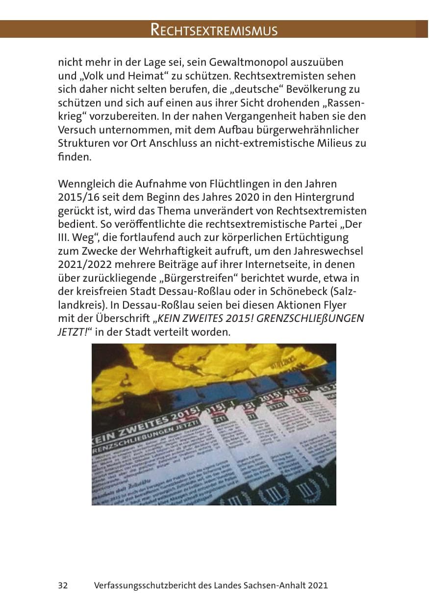 Seite 34 des Verfassungsschutzbericht 2021 Sachsen-Anhalt
