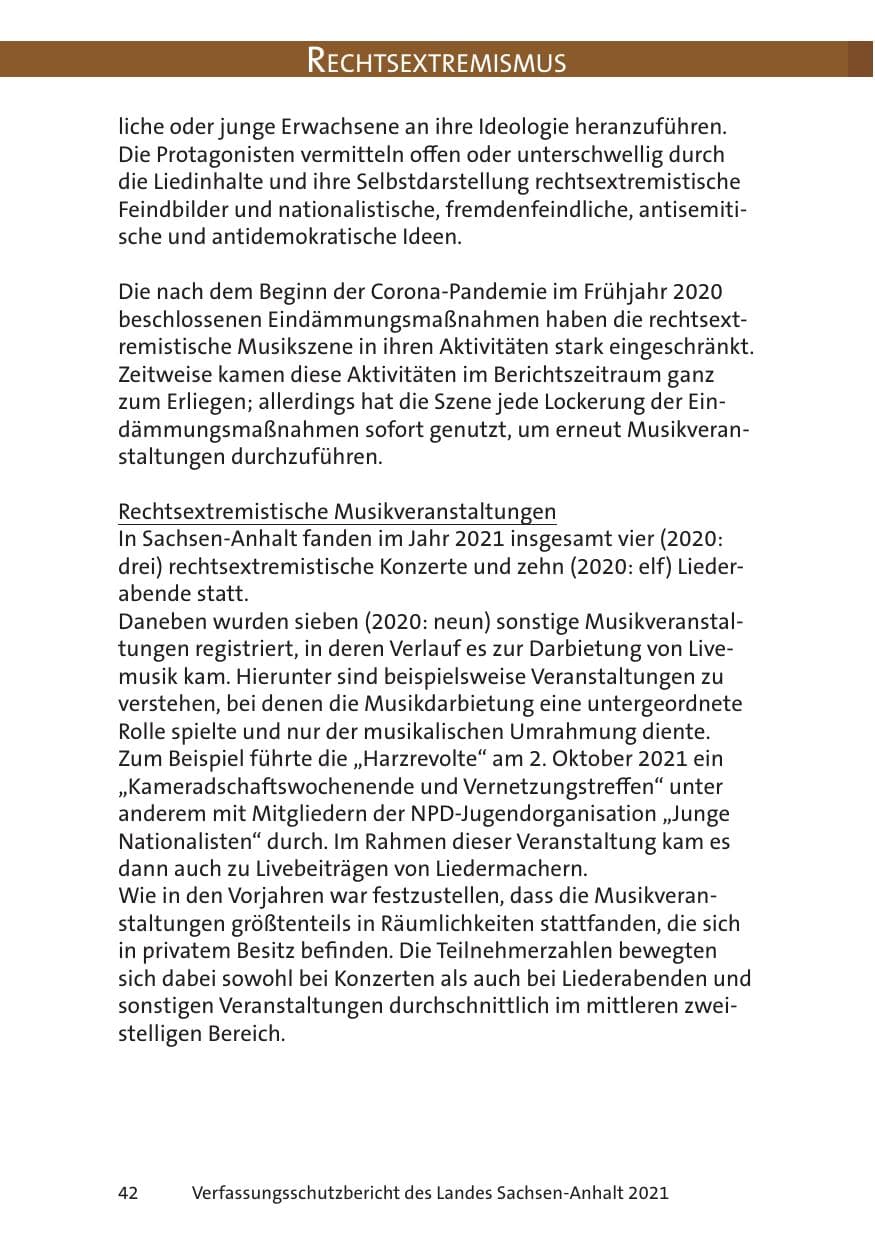 Seite 44 des Verfassungsschutzbericht 2021 Sachsen-Anhalt
