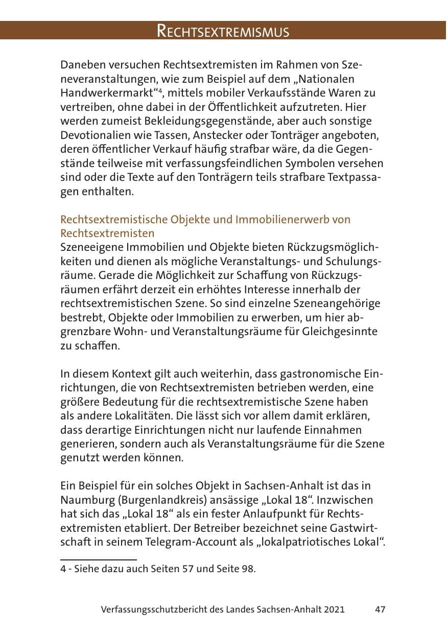 Seite 49 des Verfassungsschutzbericht 2021 Sachsen-Anhalt