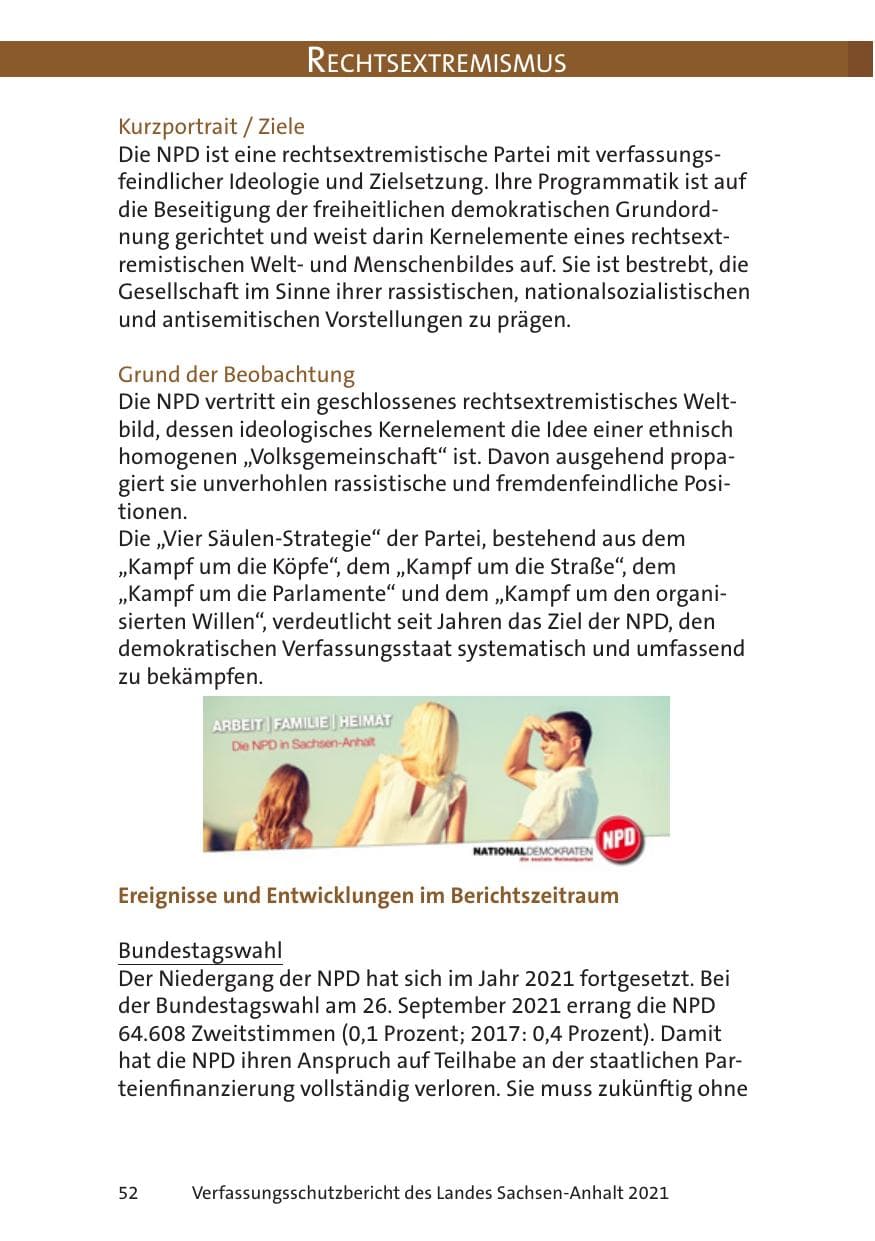 Seite 54 des Verfassungsschutzbericht 2021 Sachsen-Anhalt