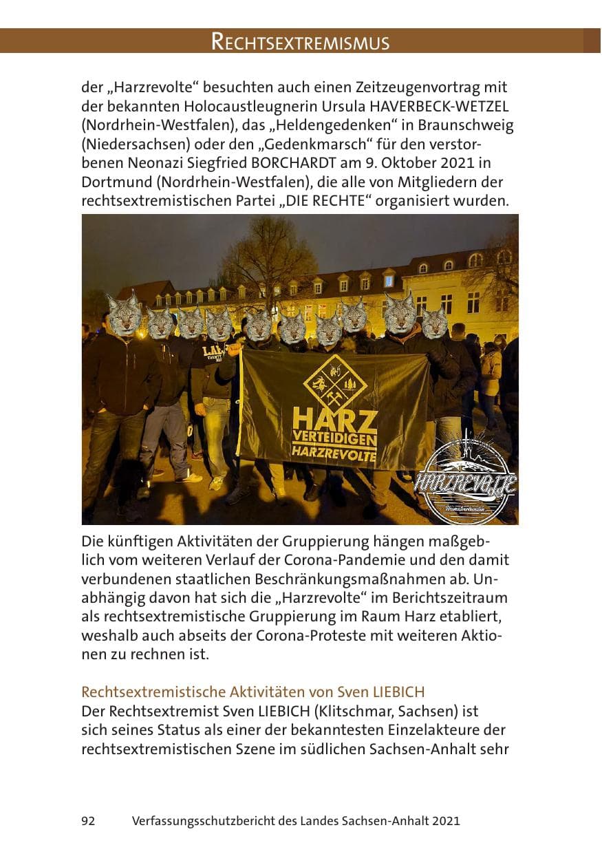 Seite 94 des Verfassungsschutzbericht 2021 Sachsen-Anhalt