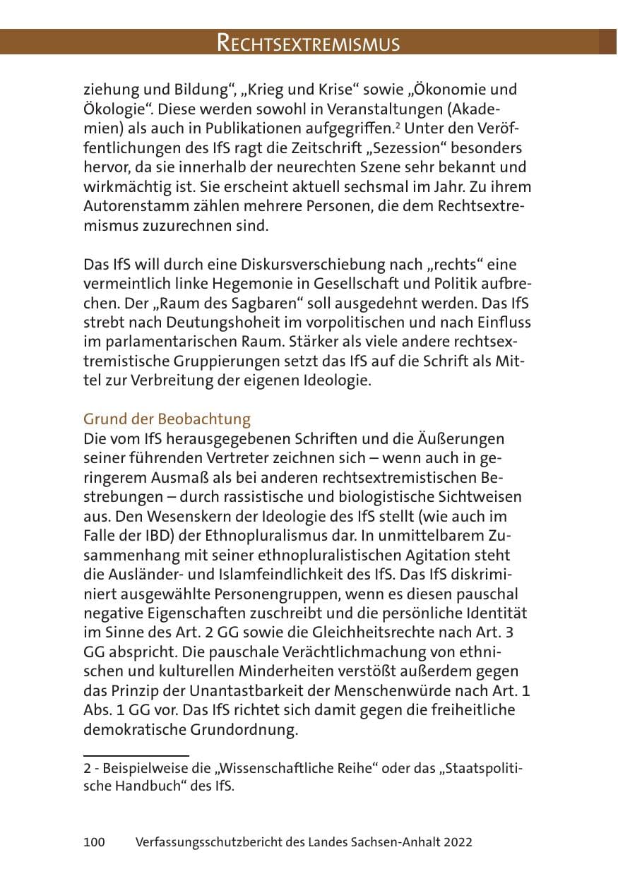 Seite 102 des Verfassungsschutzbericht 2022 Sachsen-Anhalt