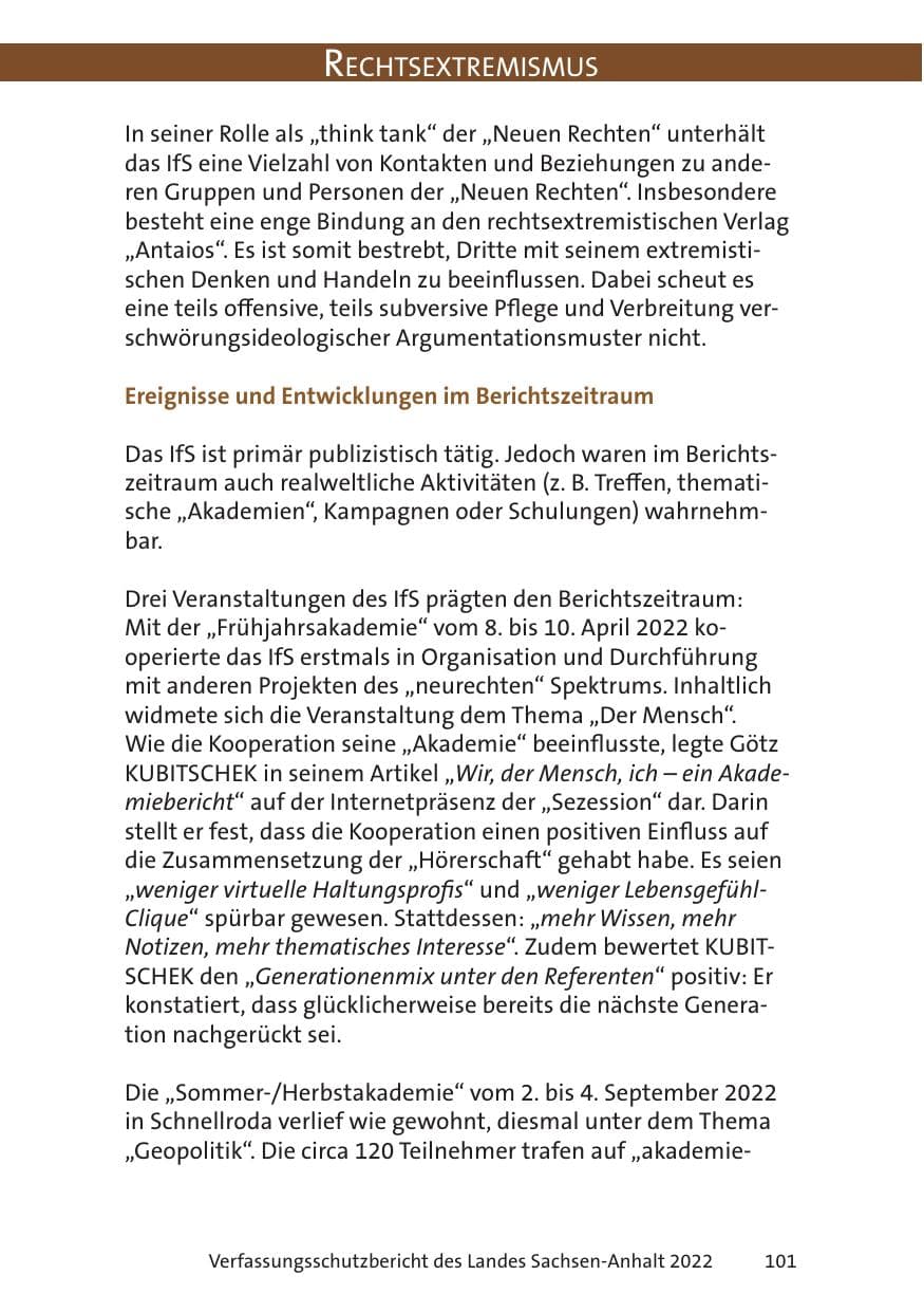 Seite 103 des Verfassungsschutzbericht 2022 Sachsen-Anhalt