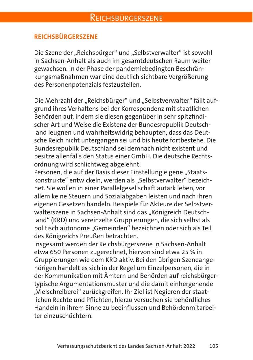 Seite 107 des Verfassungsschutzbericht 2022 Sachsen-Anhalt
