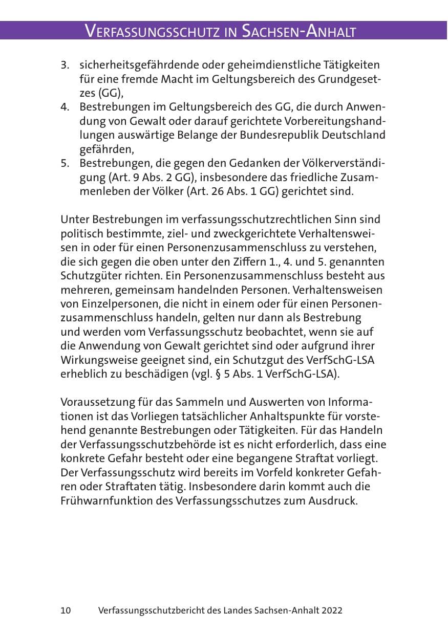 Seite 12 des Verfassungsschutzbericht 2022 Sachsen-Anhalt