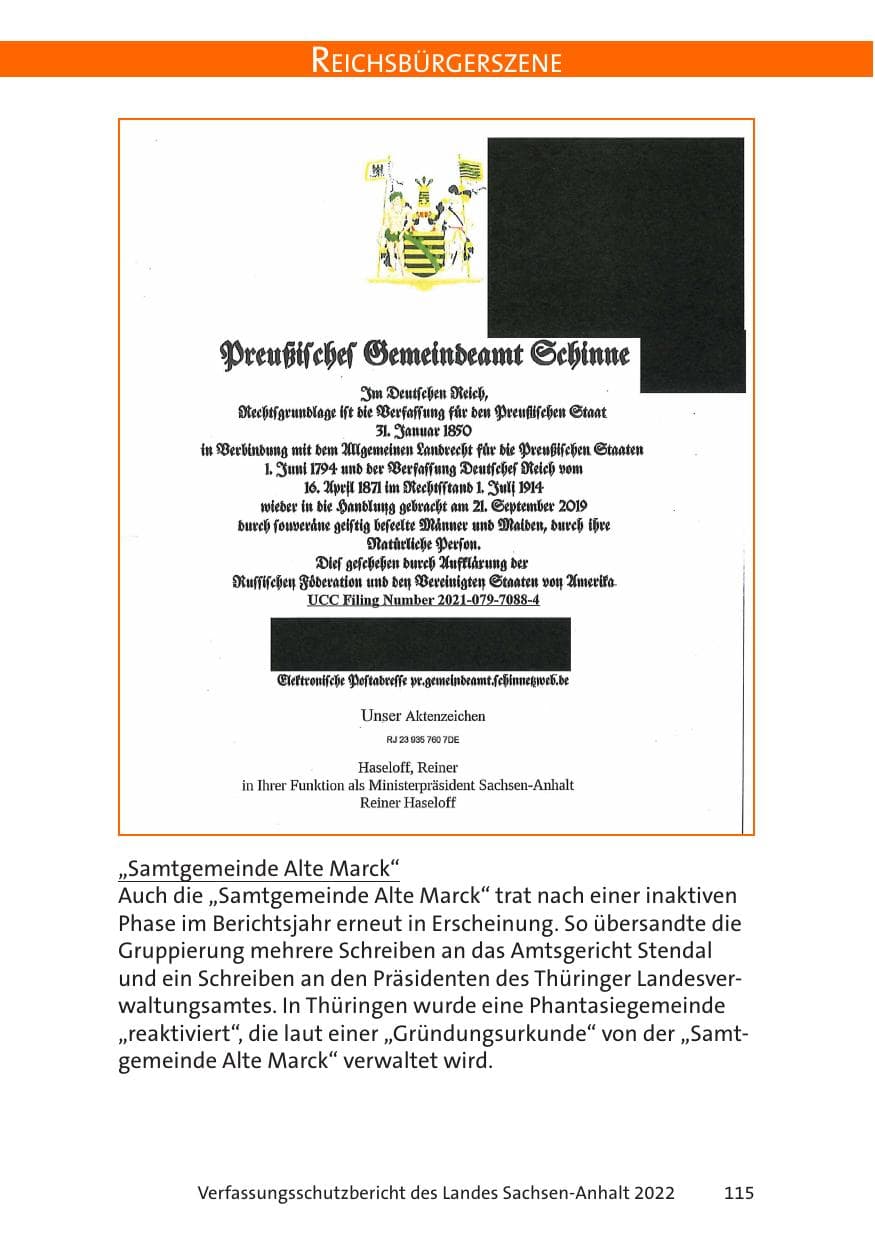 Seite 117 des Verfassungsschutzbericht 2022 Sachsen-Anhalt
