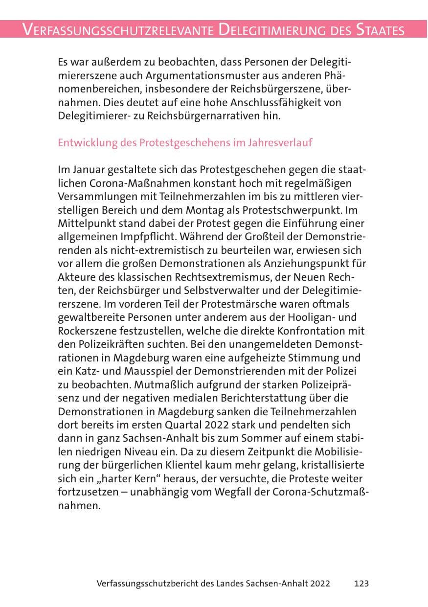 Seite 125 des Verfassungsschutzbericht 2022 Sachsen-Anhalt