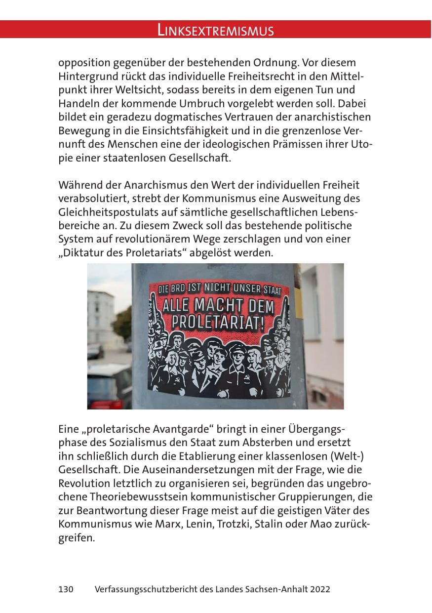 Seite 132 des Verfassungsschutzbericht 2022 Sachsen-Anhalt